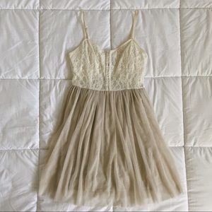 American Eagle Tulle + Lace Mini Dress